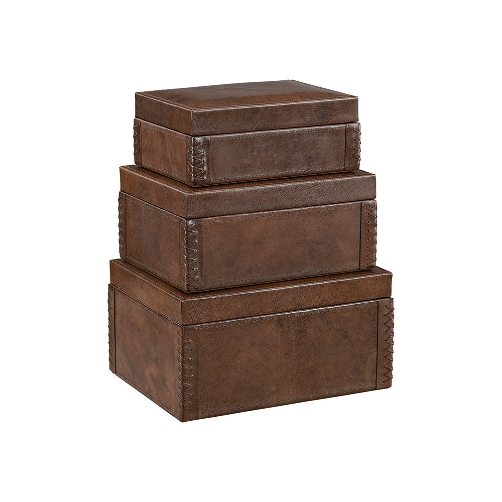MENDOZA Box 3-set leather brown