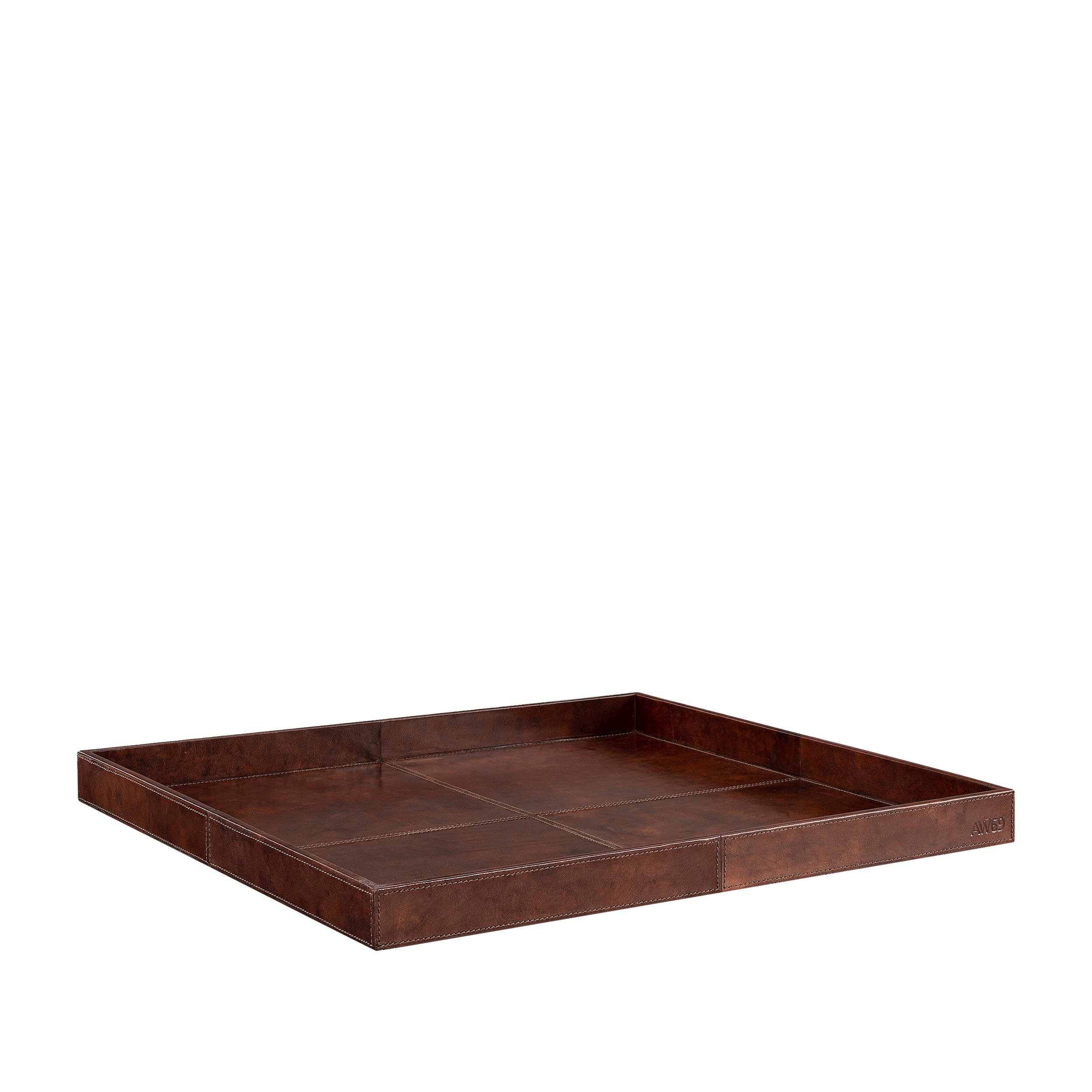 MENDOZA Square tray leather brown