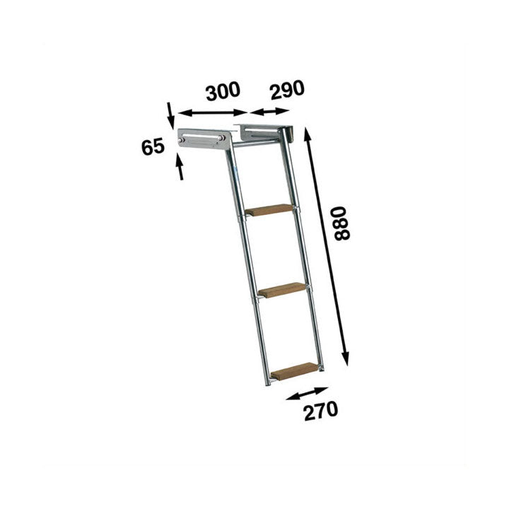 Bowsprit 900 mm med bøjestige (komplet)