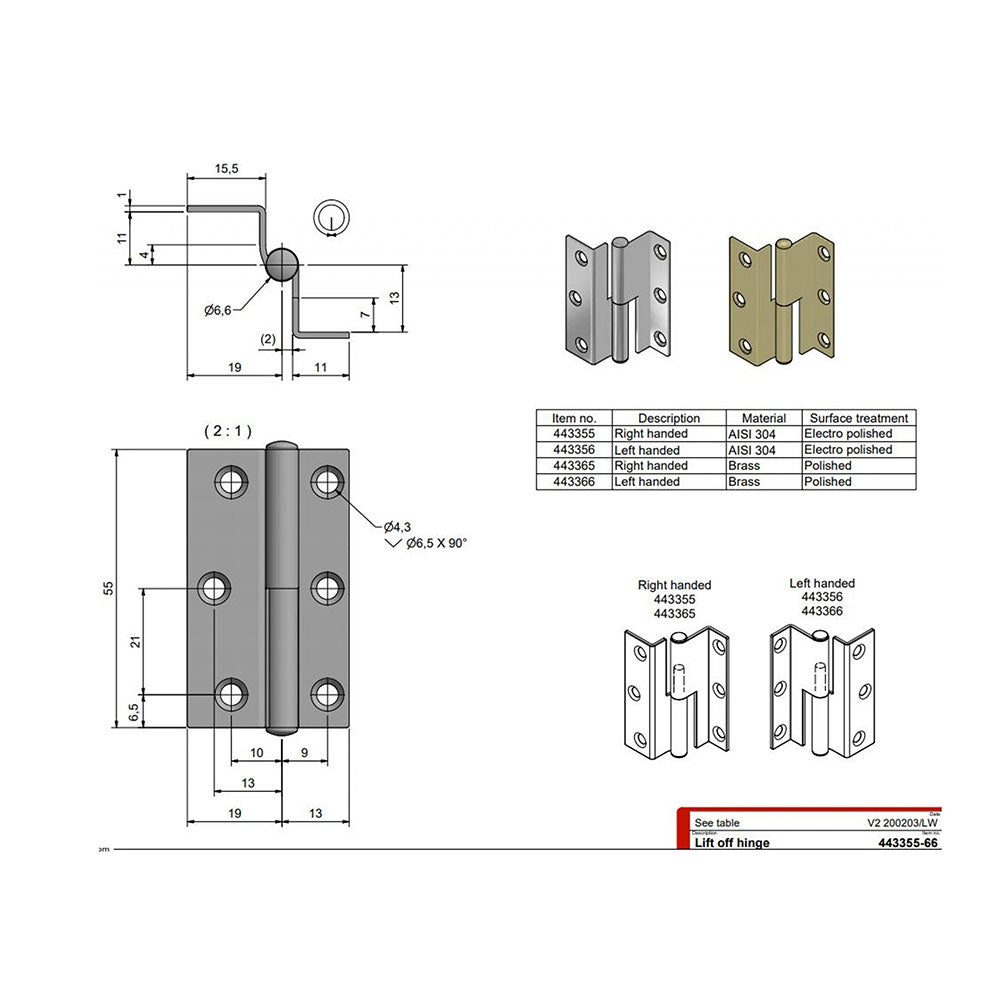 HINGE RIGHT-HINGED