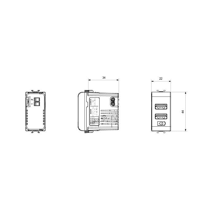 GEWISS GW12450 DUAL USB OUTLET 1G