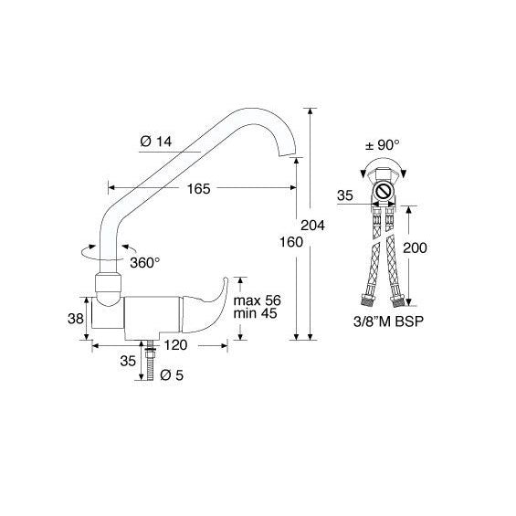 ONE HAND FOLD DOWN MIXER CHROME
