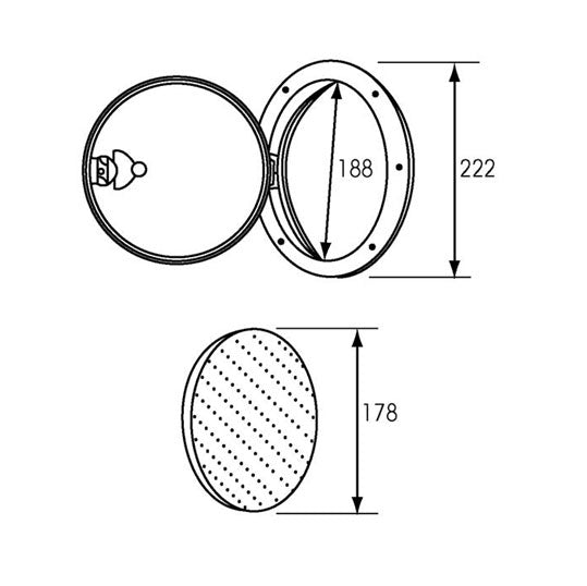NordWest ROUND INSPECTION HATCH 168MM, OUTER Ø222MM
