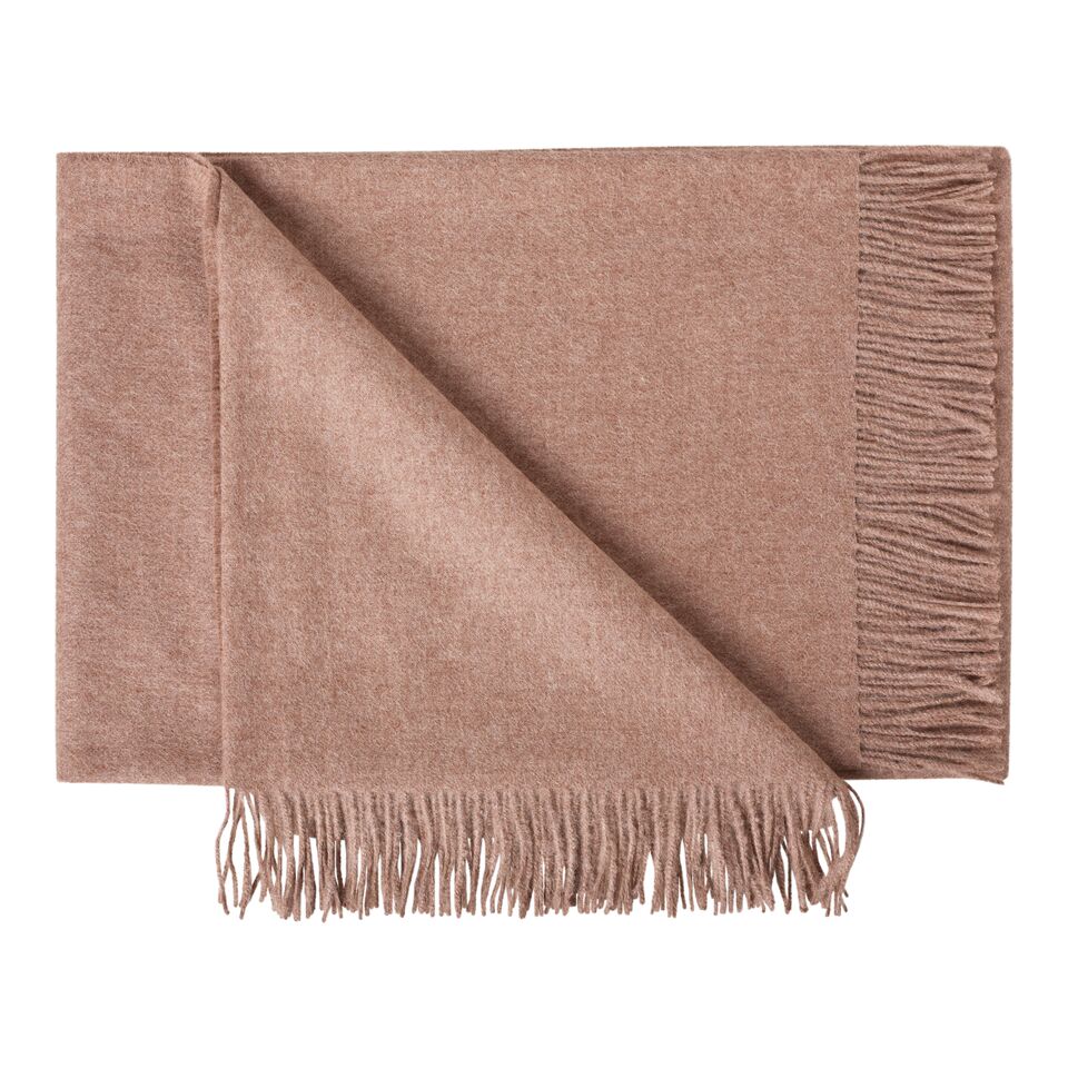 Plaid / shawl in baby Alpaca, walnut