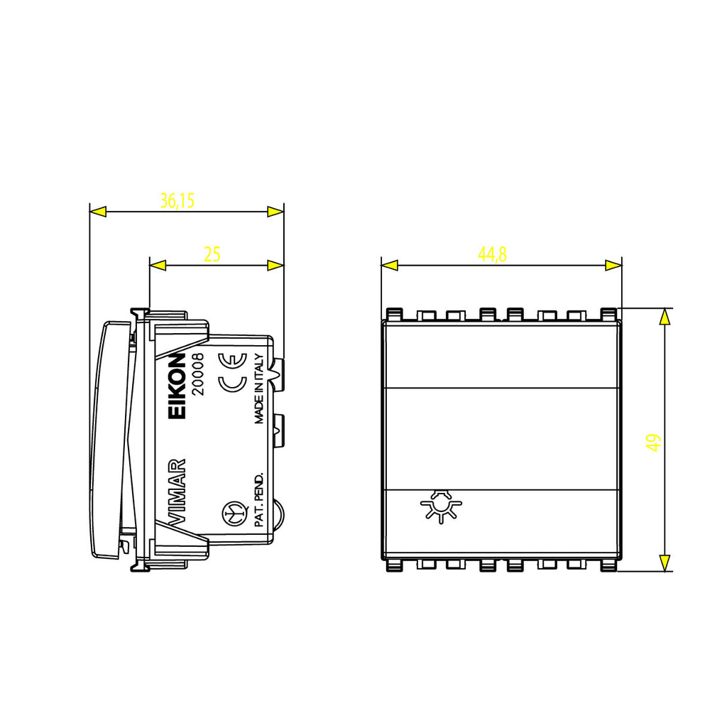 VIMAR 2G SWITCH LIGHT SYMB