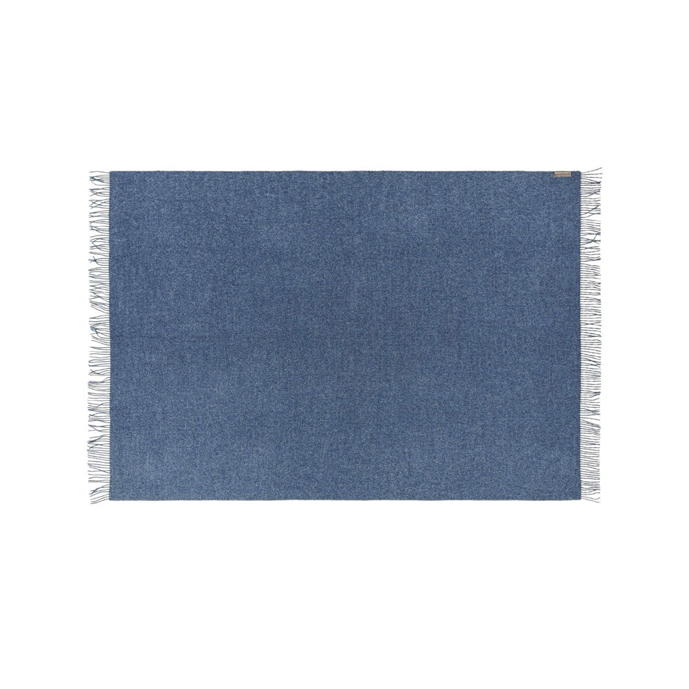 Plaid / shawl in baby Alpaca, denim blue