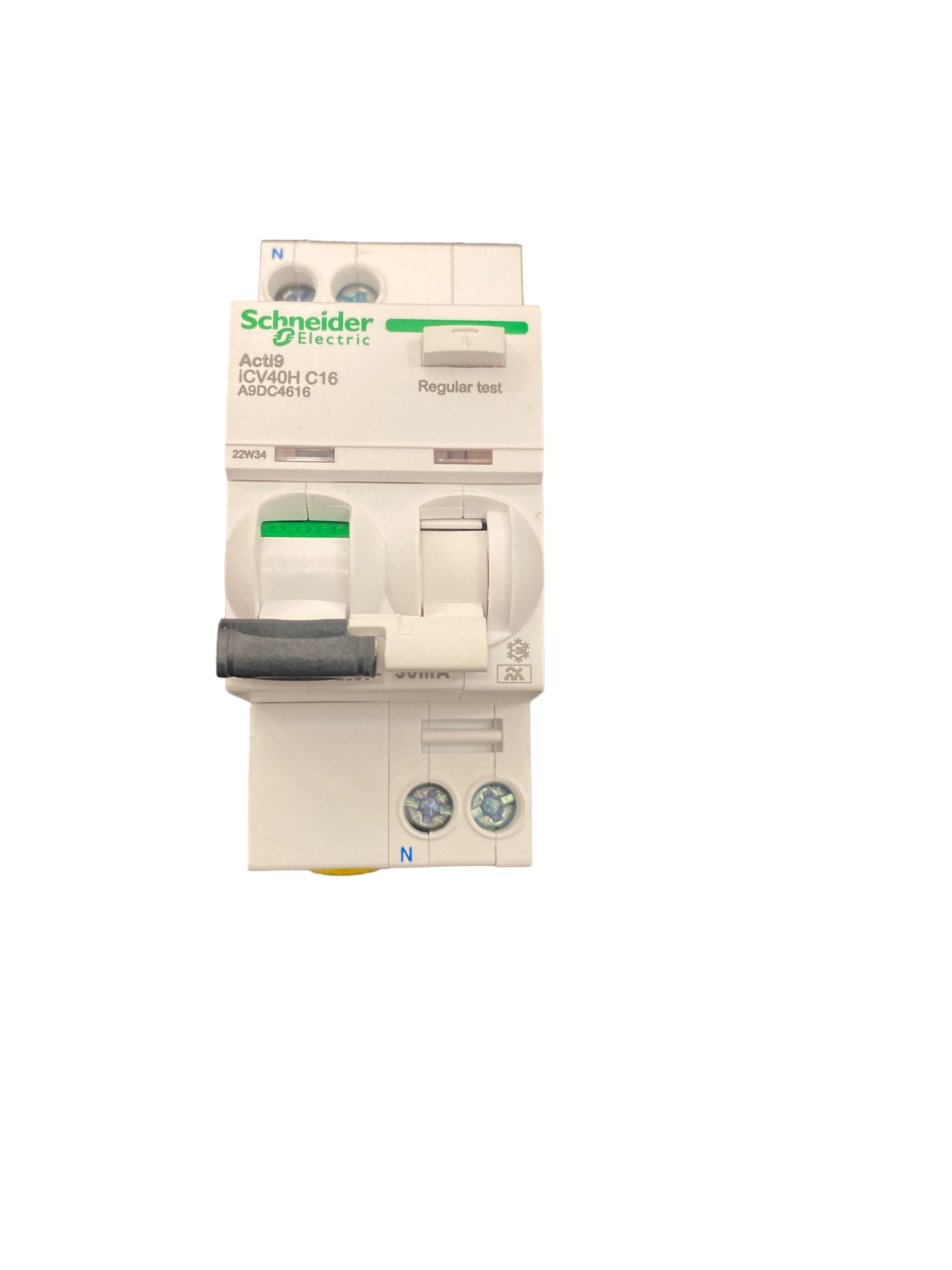 Schneider Circuit Breaker, 1P+N, Acti9 iCV40, 230 V, 16 A, 1 Pole