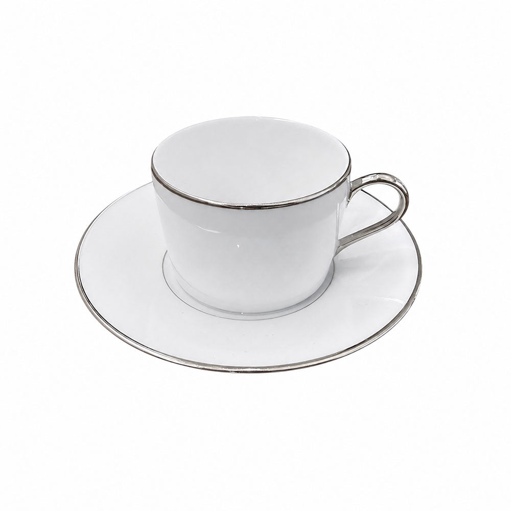 Weißer Sous le Soleil Platinum Becher und Untertasse