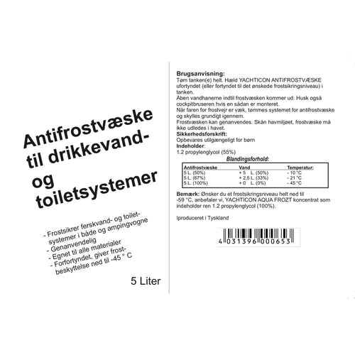 FROSTSCHUTZ FÜR TRINKWASSER- UND TOILETTENSYSTEME 5L