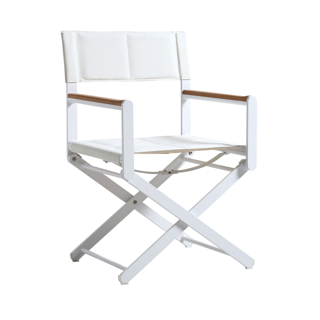 Oskar director chair white seats / white powdered coated / synthetic leather socks